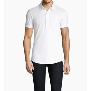 Orlebar Brown Tailored Fit Sebastian Polo Shirt Size XXL 2XL Pique White $298